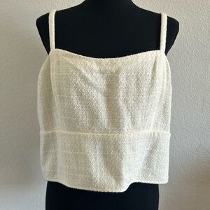 Abercrombie & Fitch Cream Textured Tank Top